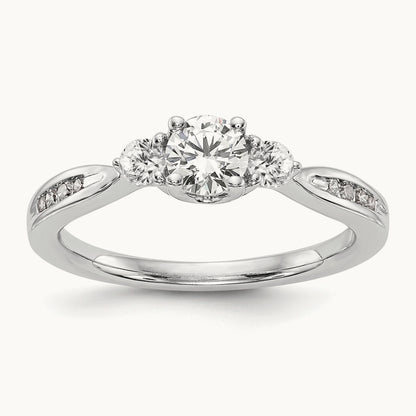 3 Stone Engagement Ring, 0.50 ct tw Lab-Grown Diamond