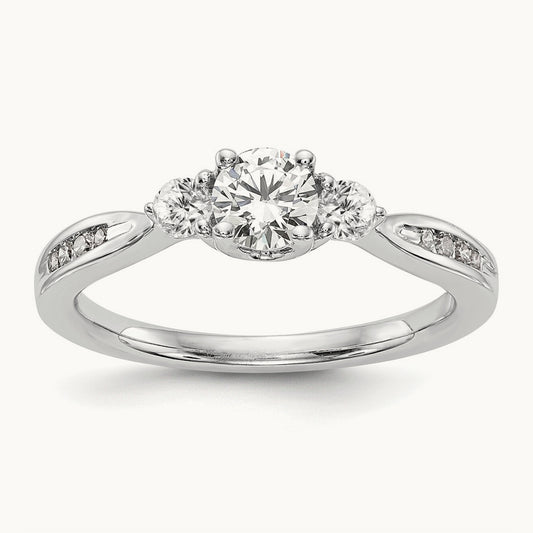 3 Stone Engagement Ring, 0.50 ct tw Lab-Grown Diamond
