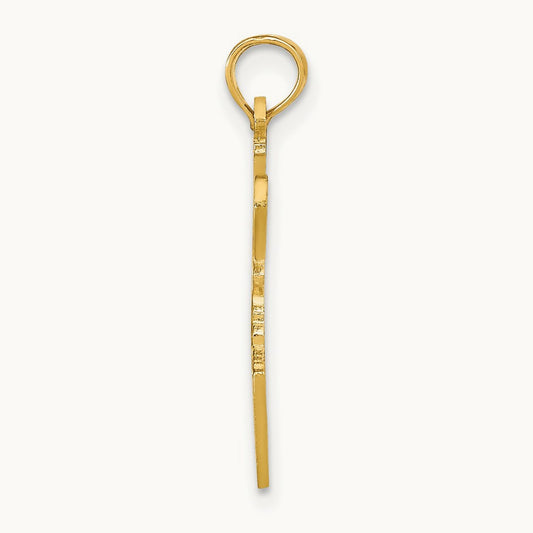 Solid Idaho State Pendant, 14K