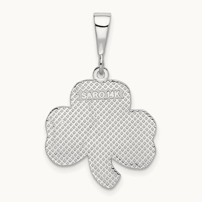 Trinity Clover Pendant, 14K White Gold