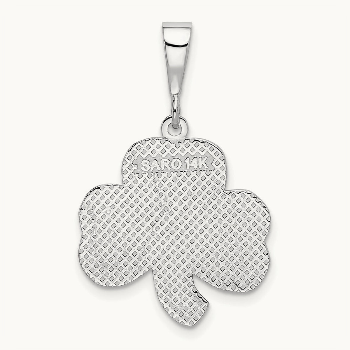 Trinity Clover Pendant, 14K White Gold