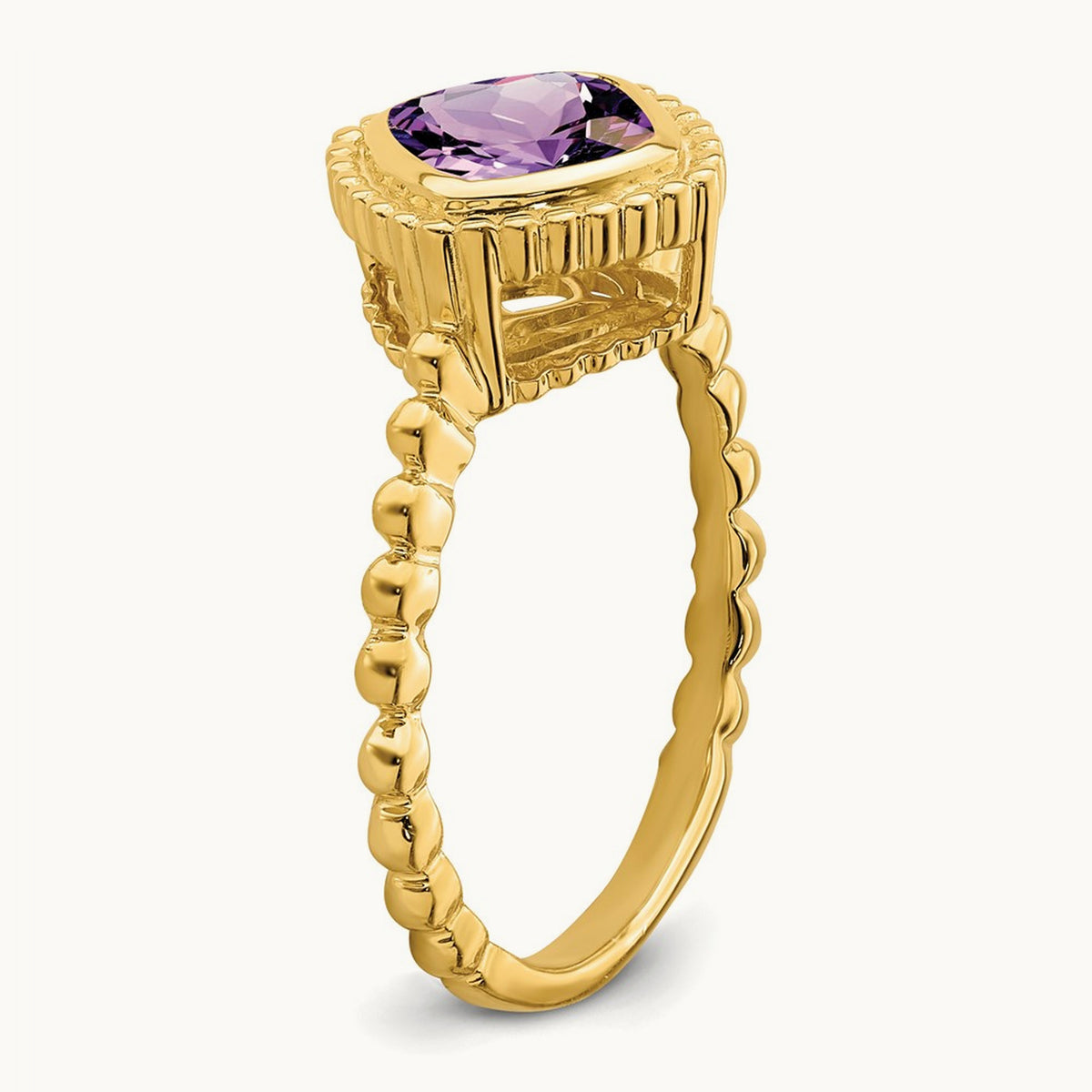 Cushion Amethyst Ring, 14K