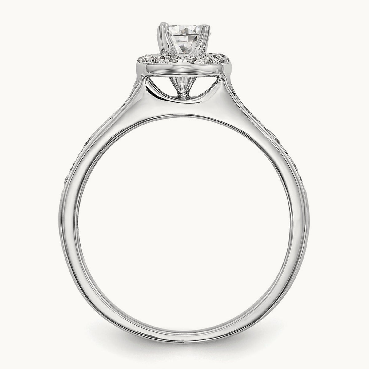 Round Semi-Mount Halo Engagement Ring, 0.20 ct tw