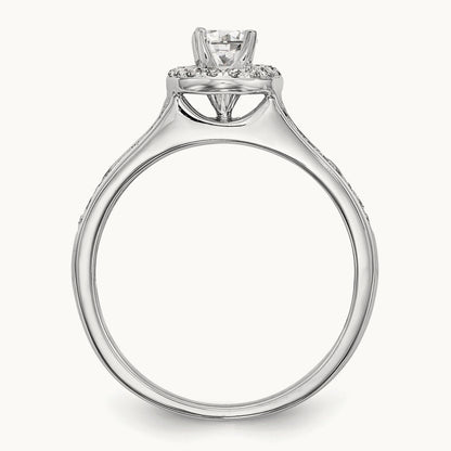 Round Semi-Mount Halo Engagement Ring, 0.20 ct tw