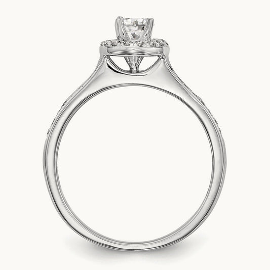 Round Semi-Mount Halo Engagement Ring, 0.20 ct tw