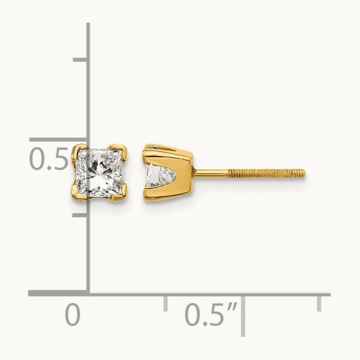 VS Quality Complete Princess-cut Diamond Earrings, 14K