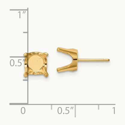 Setting: Round Stud Earring Mounting with backs — 14K Yellow Gold