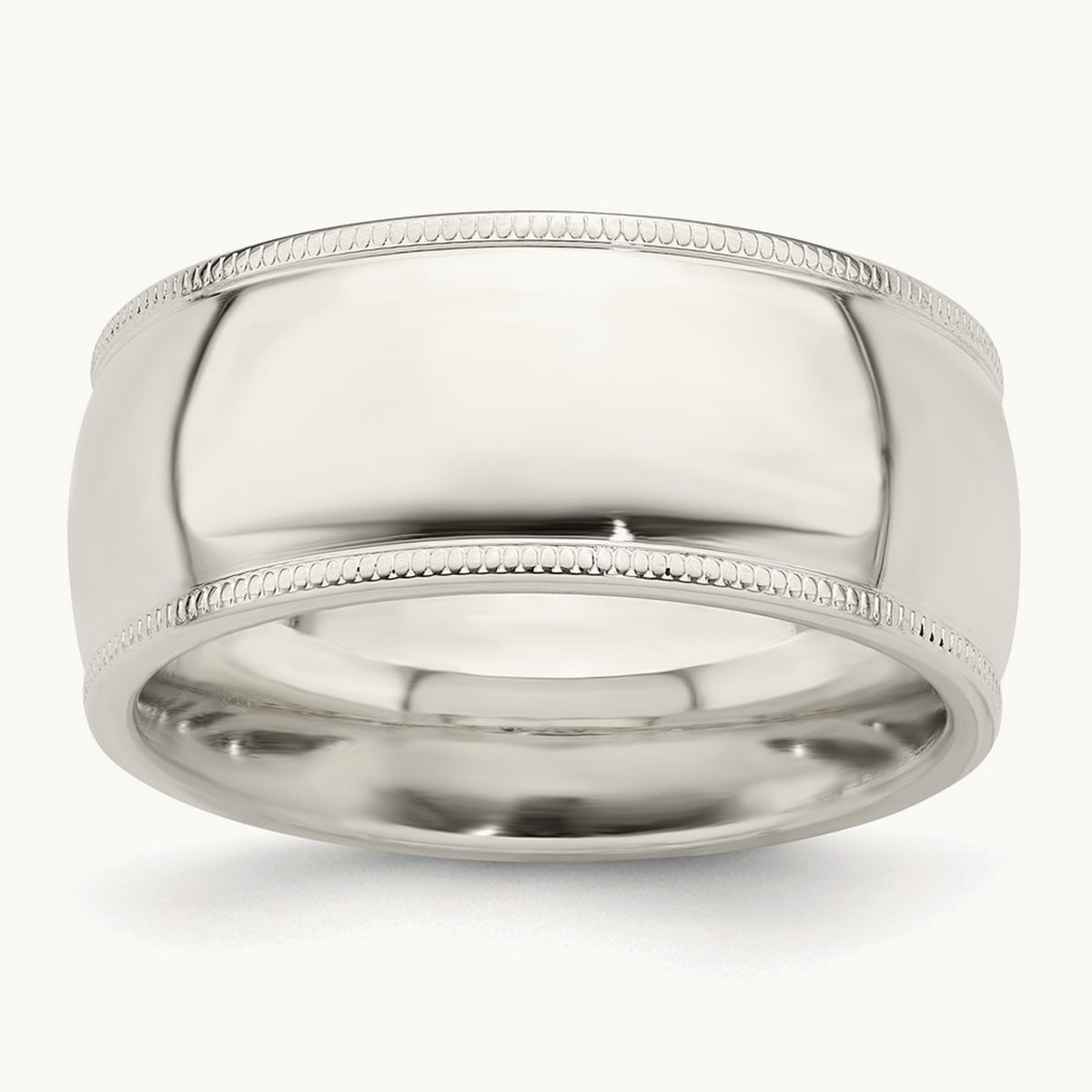 Milgrain Comfort Fit Band — Sterling Silver, 9mm