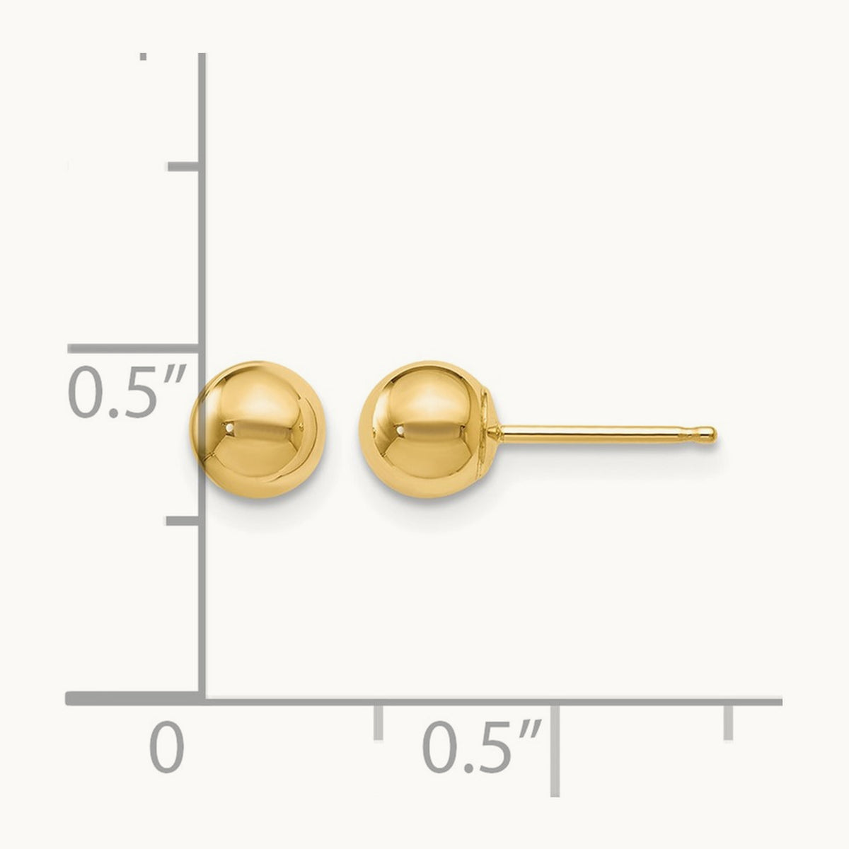 Polished Ball Post Earrings — 10K Yellow Gold, 5mm