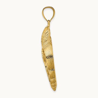 Cut-Out Conch Shell Skeleton Charm, 14K