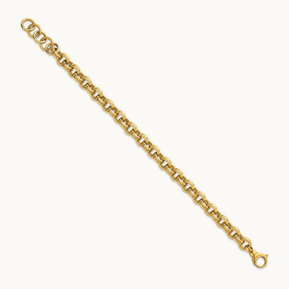 Polished Open Link 7.5in w/.75in ext. Bracelet, 14K