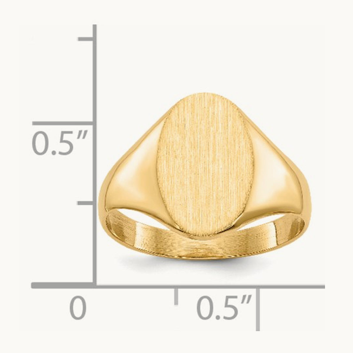 8.5x12. Closed Back Signet Ring, 0mm, 14K