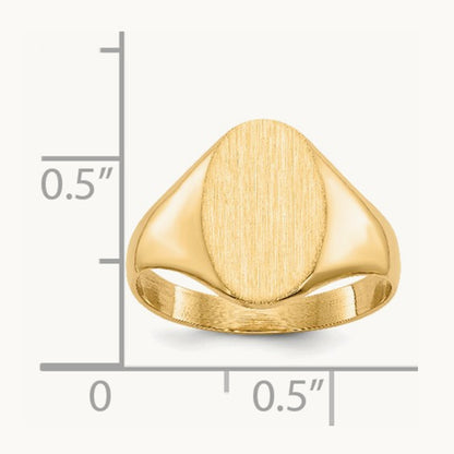 8.5x12. Closed Back Signet Ring, 0mm, 14K