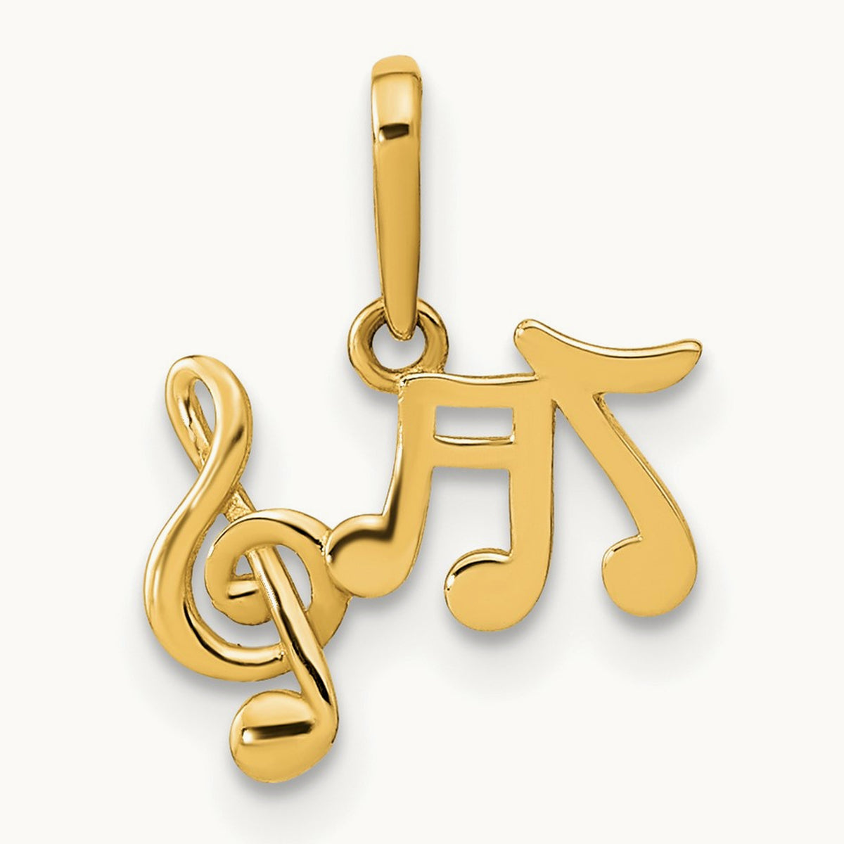 Polished Music Notes Pendant — 6mm