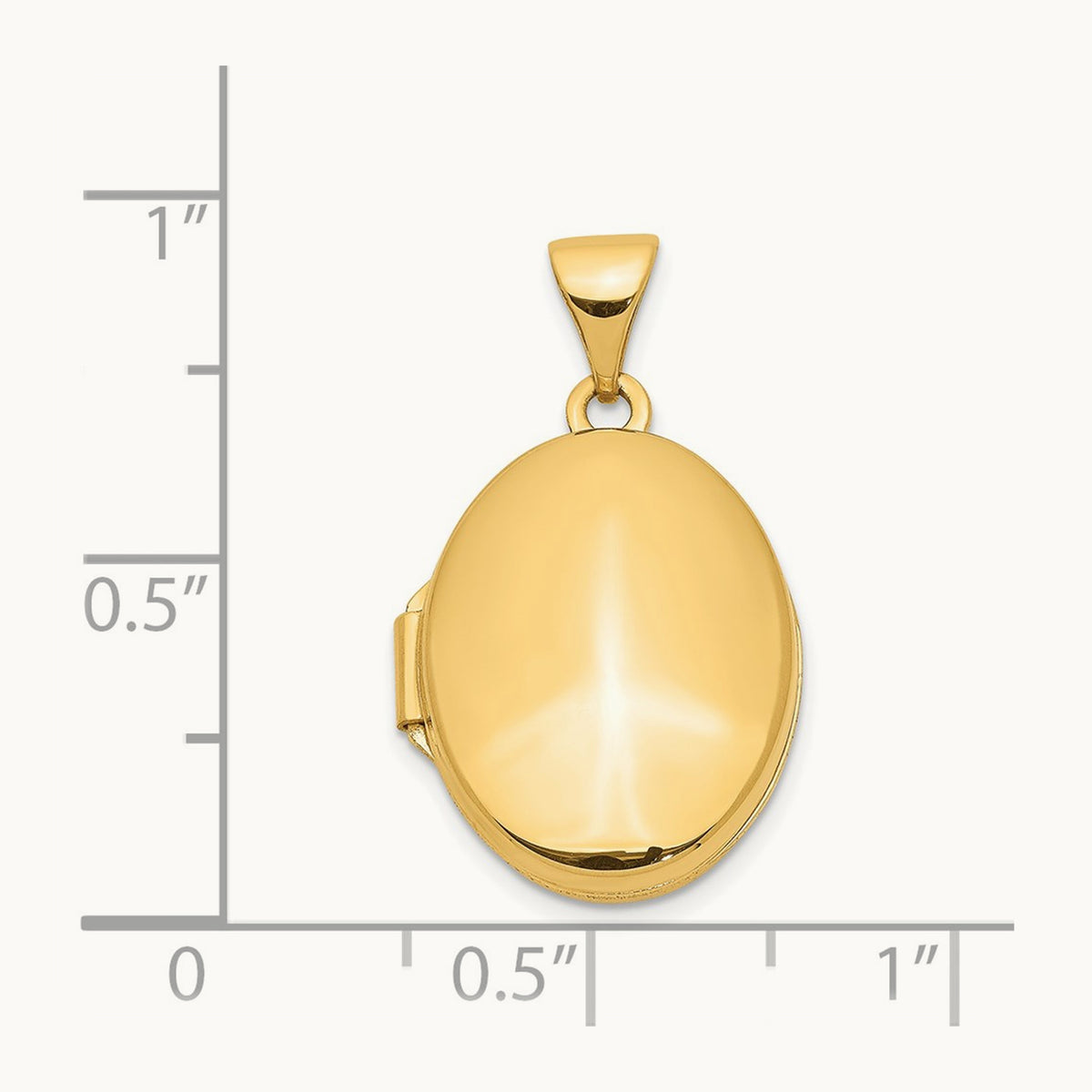 Plain Polished Oval Locket — 24mm