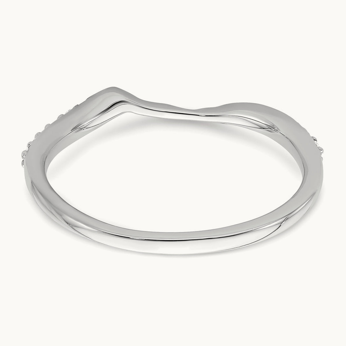 Contoured Diamond Band, 10K White Gold