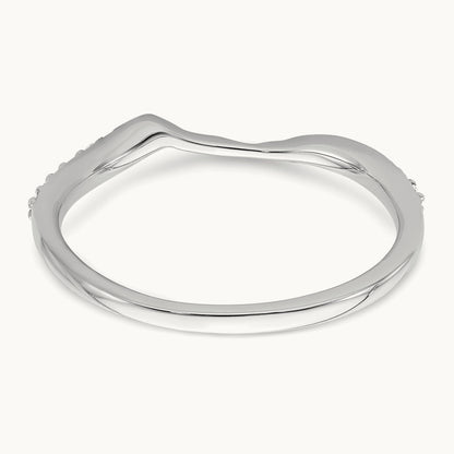 Contoured Diamond Band, 10K White Gold