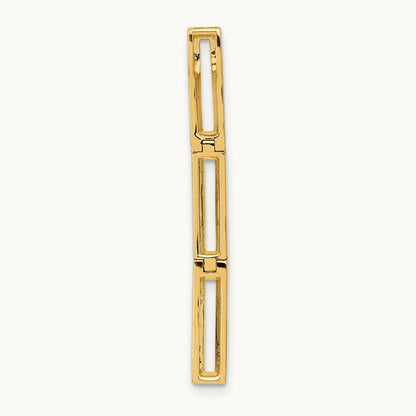 Polished Rectangle Link Diamond Chain Slide Pendant, 14K