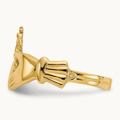 Polished Claddagh Ring, 14K