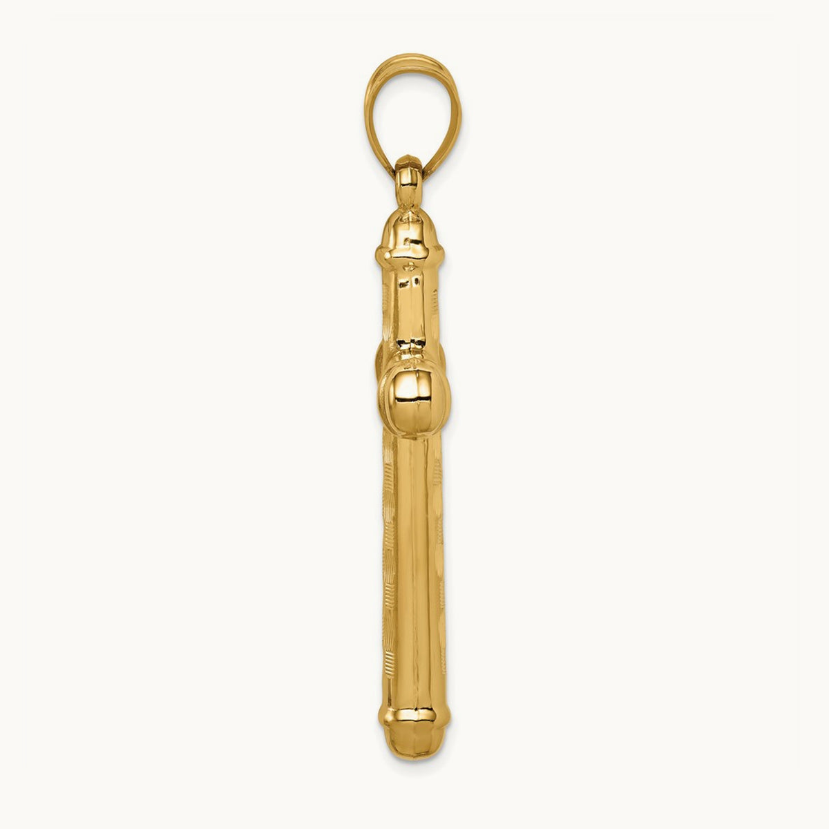 Hollow Diamond-cut Cross Pendant, 14K