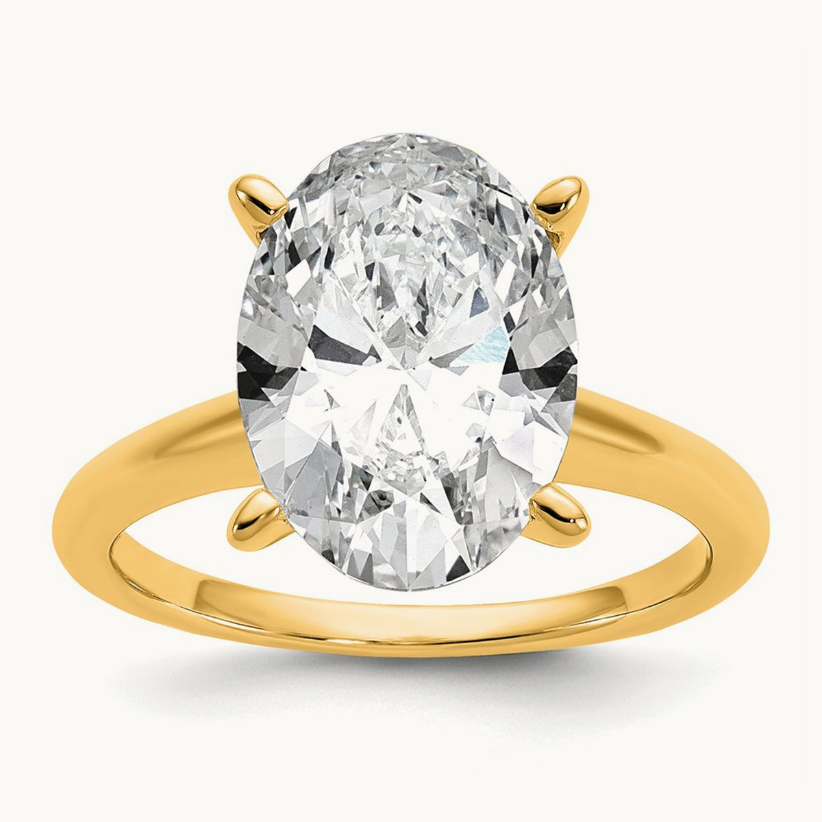 Oval Solitaire Engagement Ring, 0.50-5.00 ct tw Lab-Grown Diamond — 4 ct, 14K Two-Tone