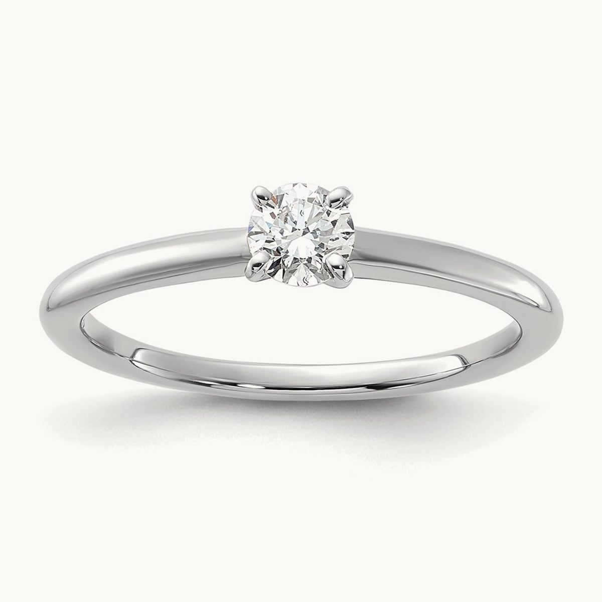 Round Solitaire Engagement Ring, 0.25-5.00 ct tw Lab-Grown Diamond — 1/4 ct, 14K White Gold