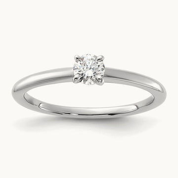 Round Solitaire Engagement Ring, 0.25-5.00 ct tw Lab-Grown Diamond — 1/4 ct, 14K White Gold