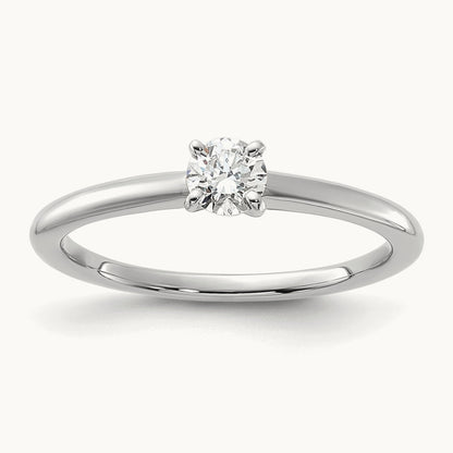 Round Solitaire Engagement Ring, 0.25-5.00 ct tw Lab-Grown Diamond — 1/4 ct, 14K White Gold
