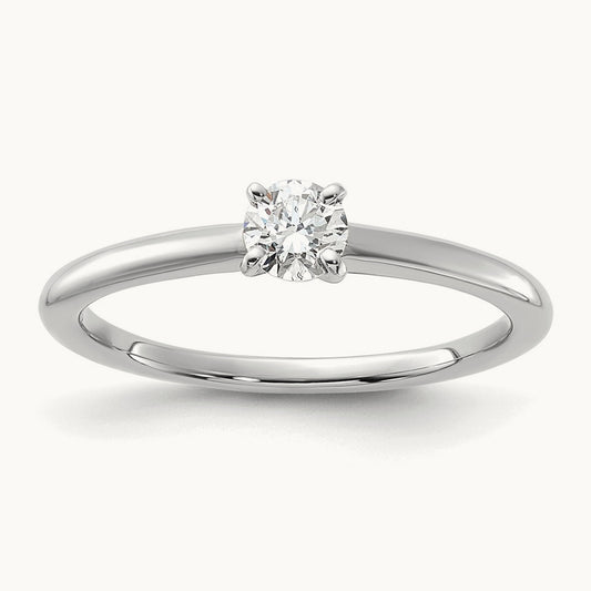 Round Solitaire Engagement Ring, 0.25-5.00 ct tw Lab-Grown Diamond — 1/4 ct, 14K White Gold