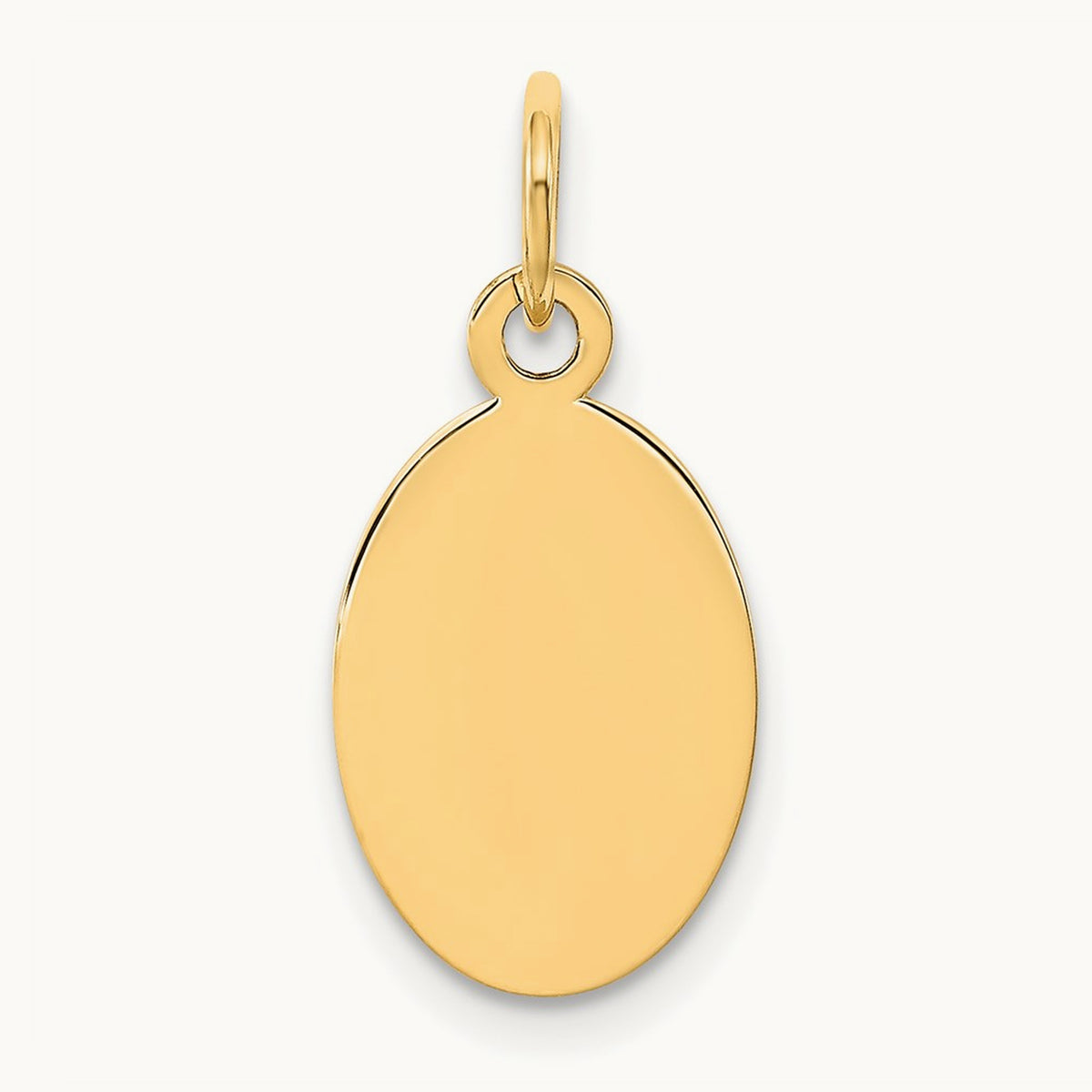 Plain .013 Gauge Engravable Oval Disc Charm — 20mm