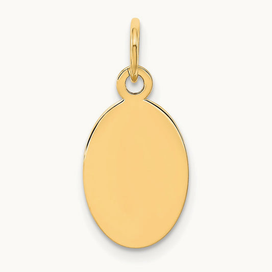 Plain .013 Gauge Engravable Oval Disc Charm — 20mm