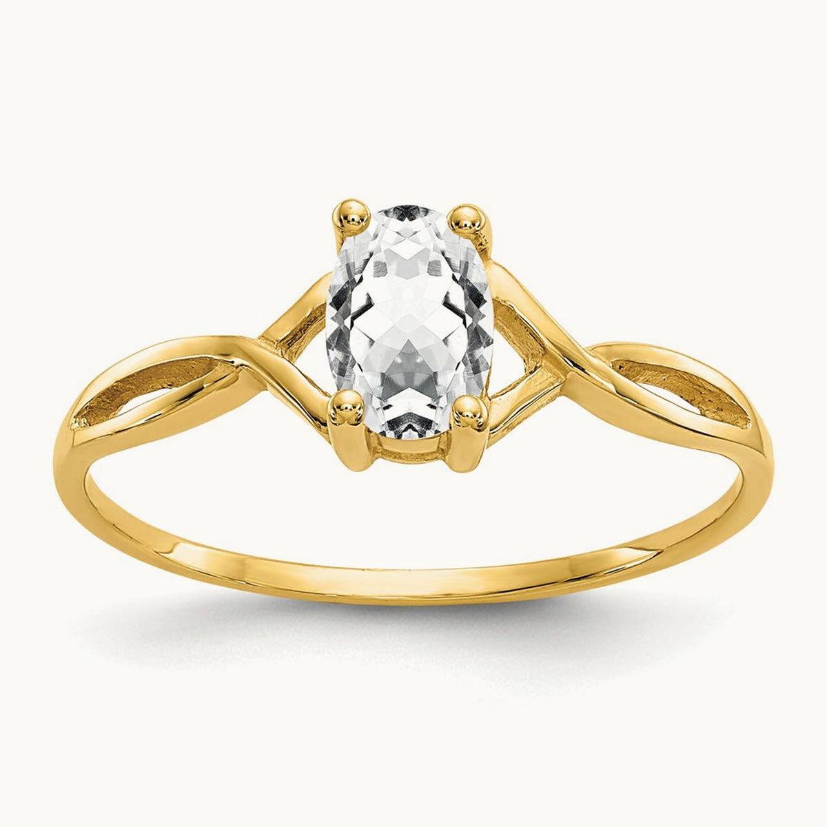 Topaz Birthstone Ring, 14K White