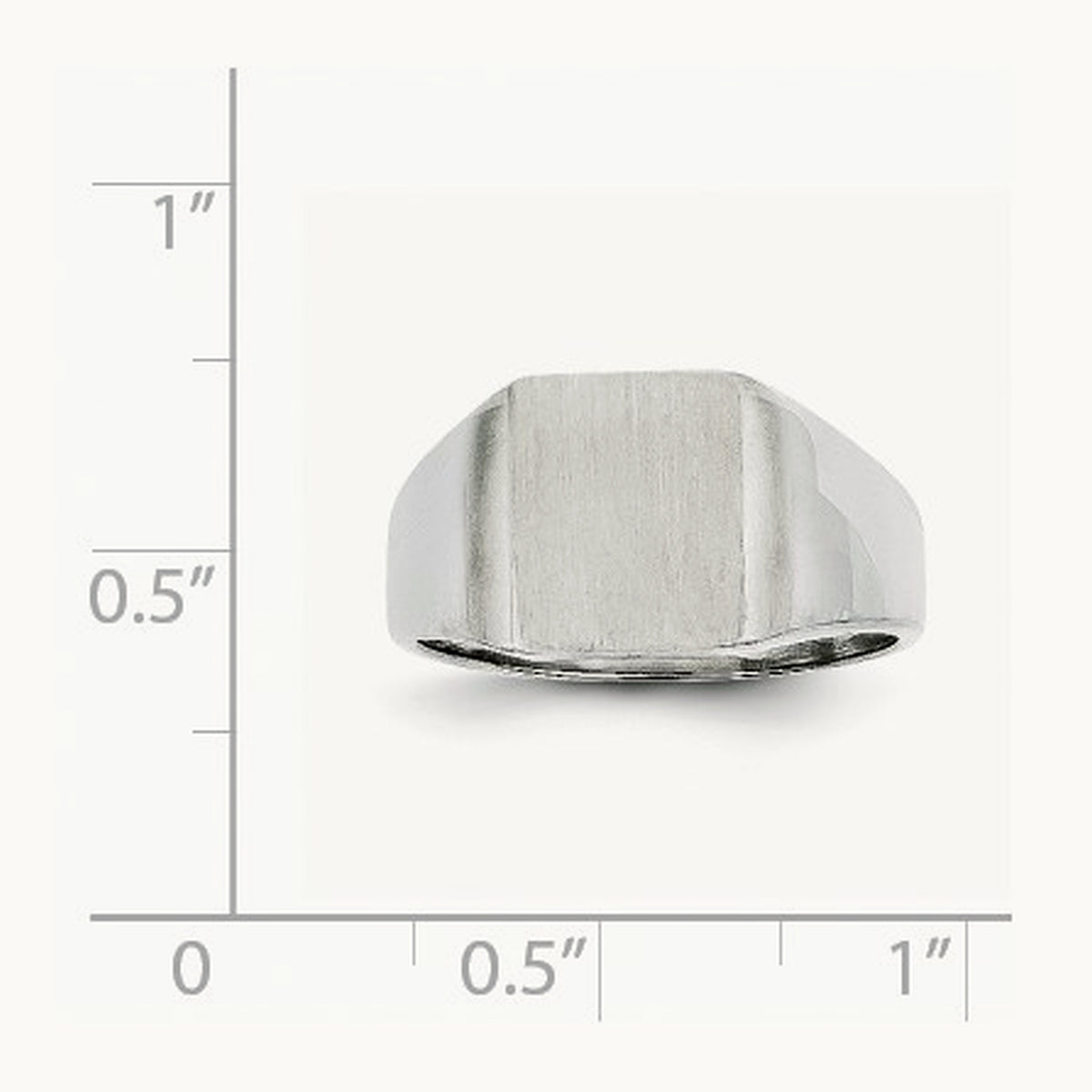 10.5x11. Closed Back Signet Ring, 0mm, 14K White Gold