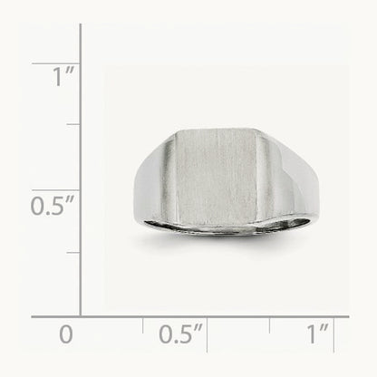 10.5x11. Closed Back Signet Ring, 0mm, 14K White Gold