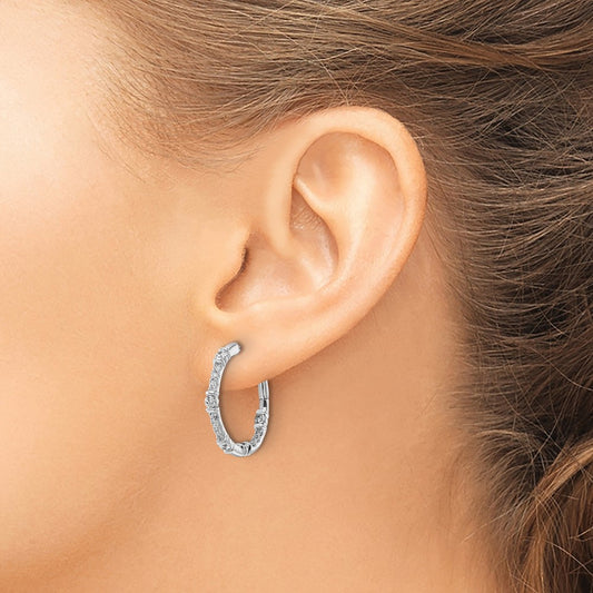 In and Out Hoop Earrings, 0.75-1.50 ct tw Lab-Grown Diamond — 3/4 ct, 14K White Gold