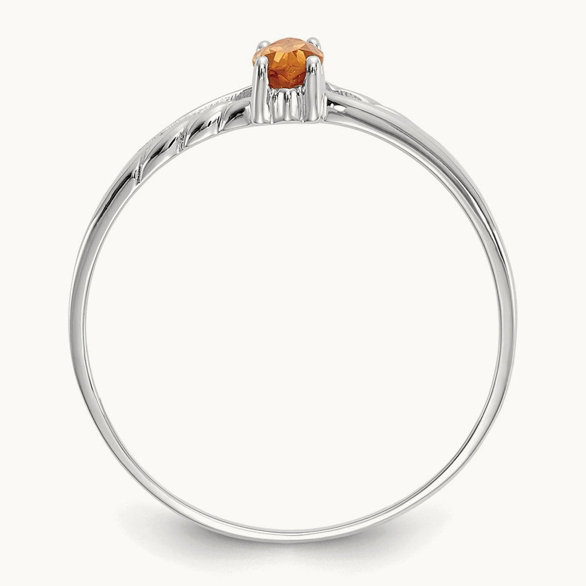 Citrine Birthstone Ring, 14K White Gold