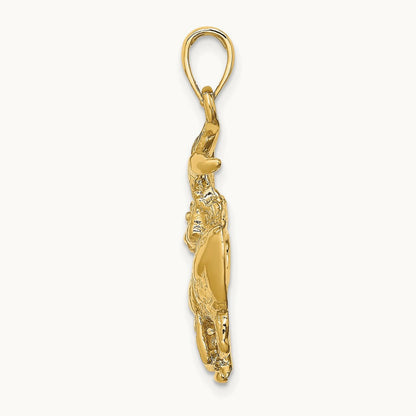 Large Taurus Zodiac Charm, 14K