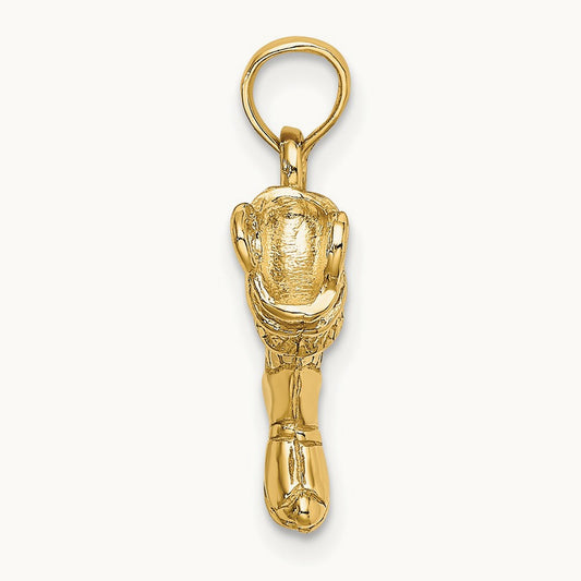 3-D Firefighter Boot Charm, 14K