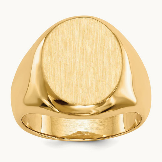 13.5x16. Closed Back Mens Signet Ring, 5mm, 14K