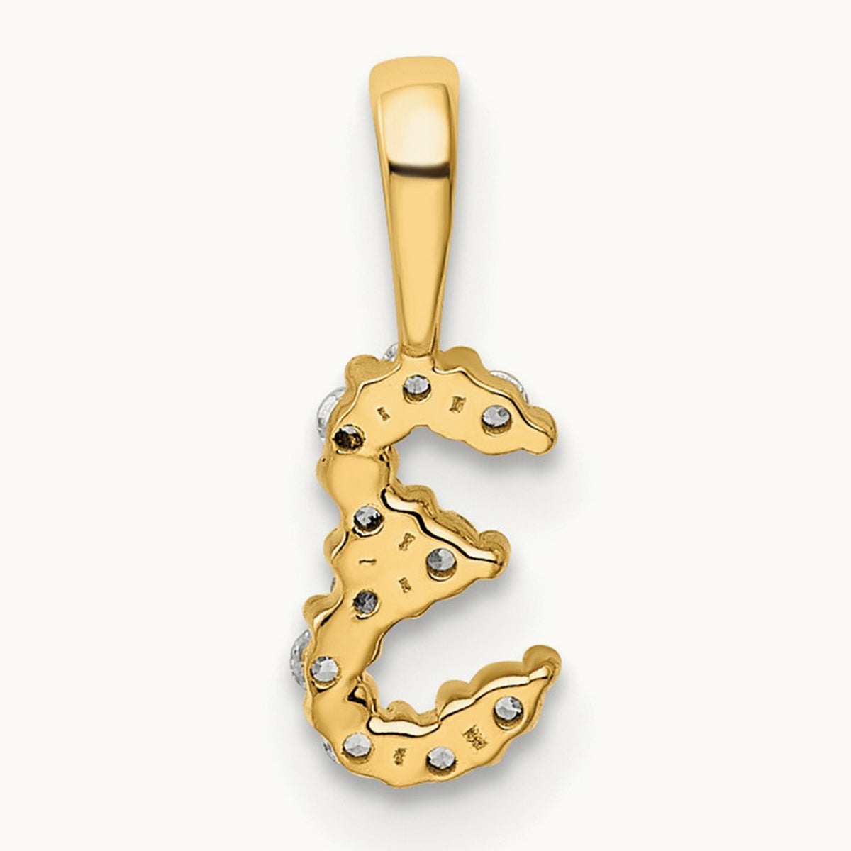 Diamond Number 3 Pendant — 14K Yellow Gold