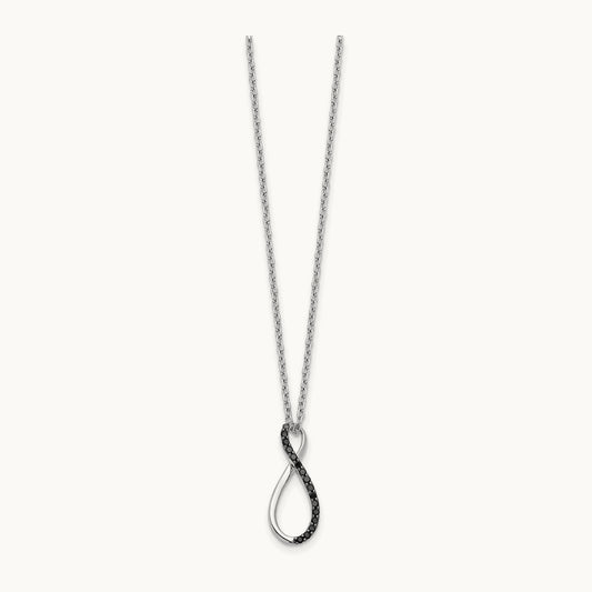 Black Diamond 18 inch Necklace, 14K White Gold