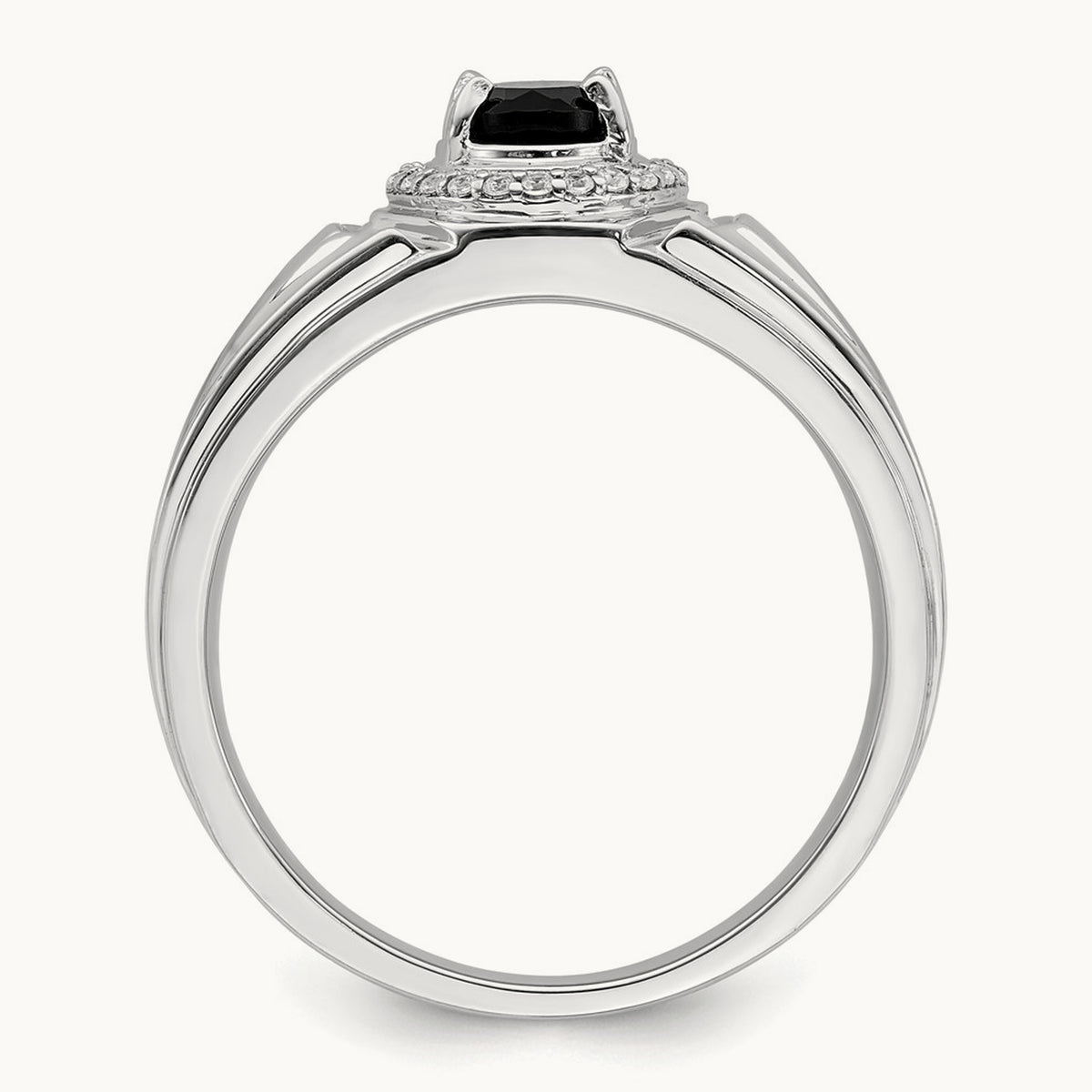 Onyx and Diamond Mens Ring, 14K