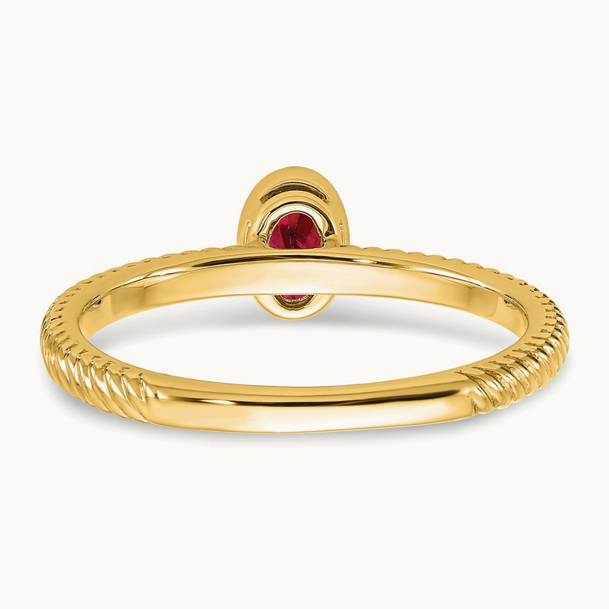 Oval Bezel Ruby Ring, 14K