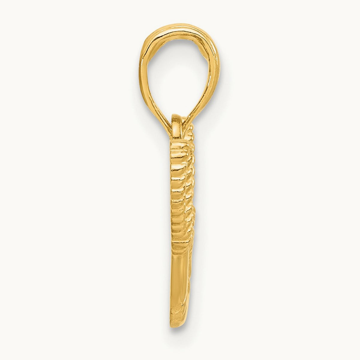 Polished Life Preserver with Rope Pendant, 14K