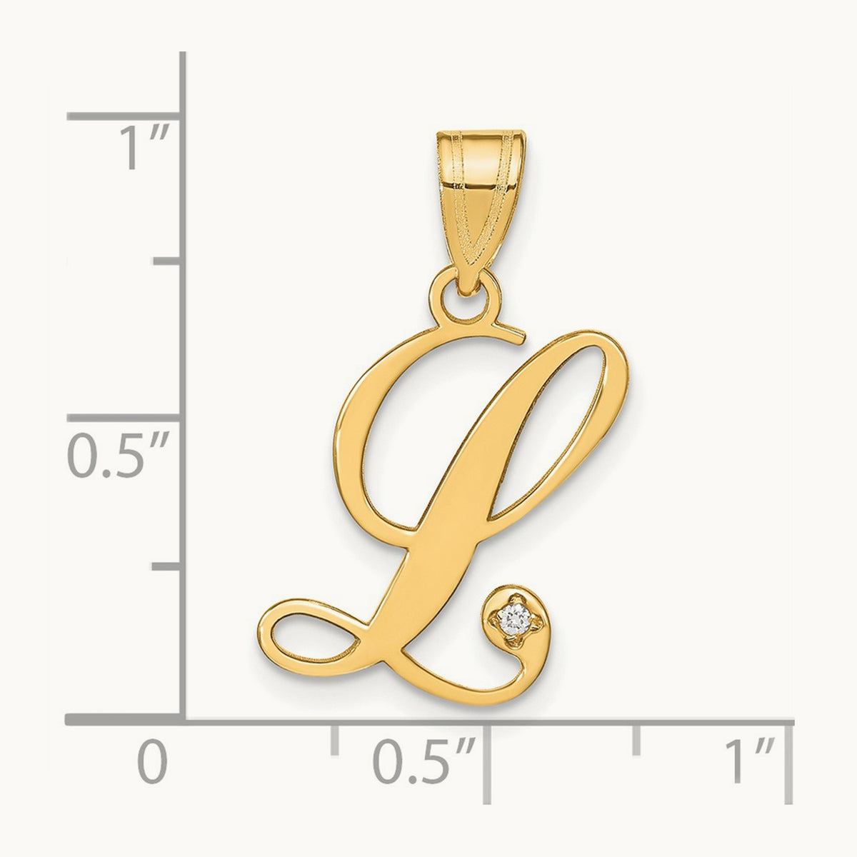 Script Initial Pendant with Diamond — L