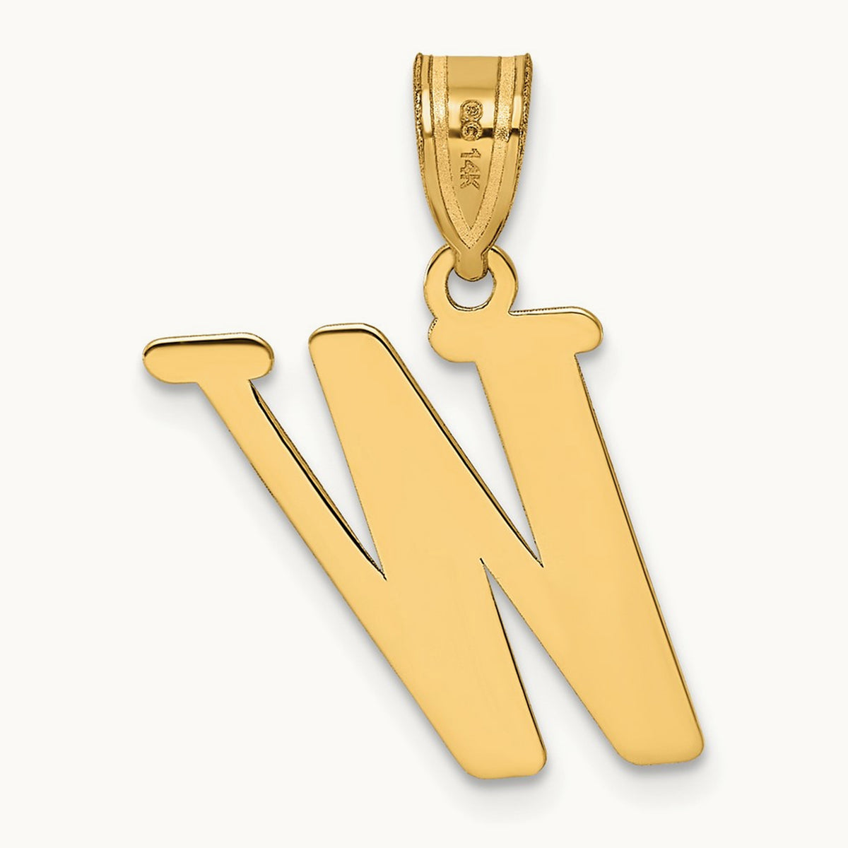 Polished Initial Pendant — W