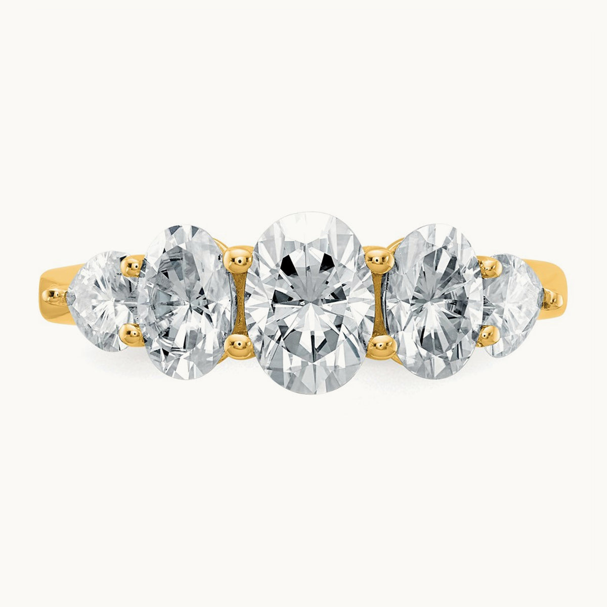 5 Stone Band, 2.00 ct tw Lab-Grown Diamond — 14K Yellow Gold