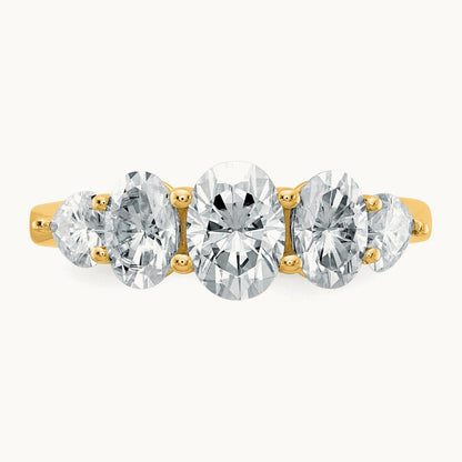 5 Stone Band, 2.00 ct tw Lab-Grown Diamond — 14K Yellow Gold