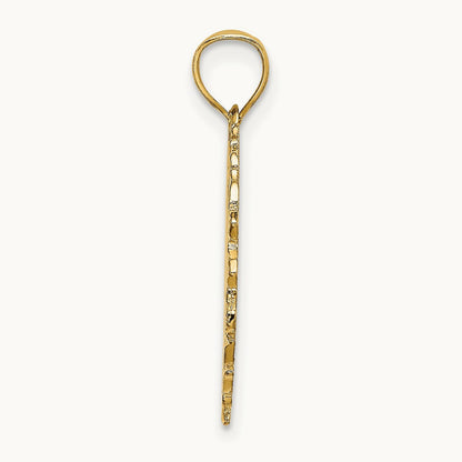 Dart Board and Darts in Leaf Design Charm, 14K