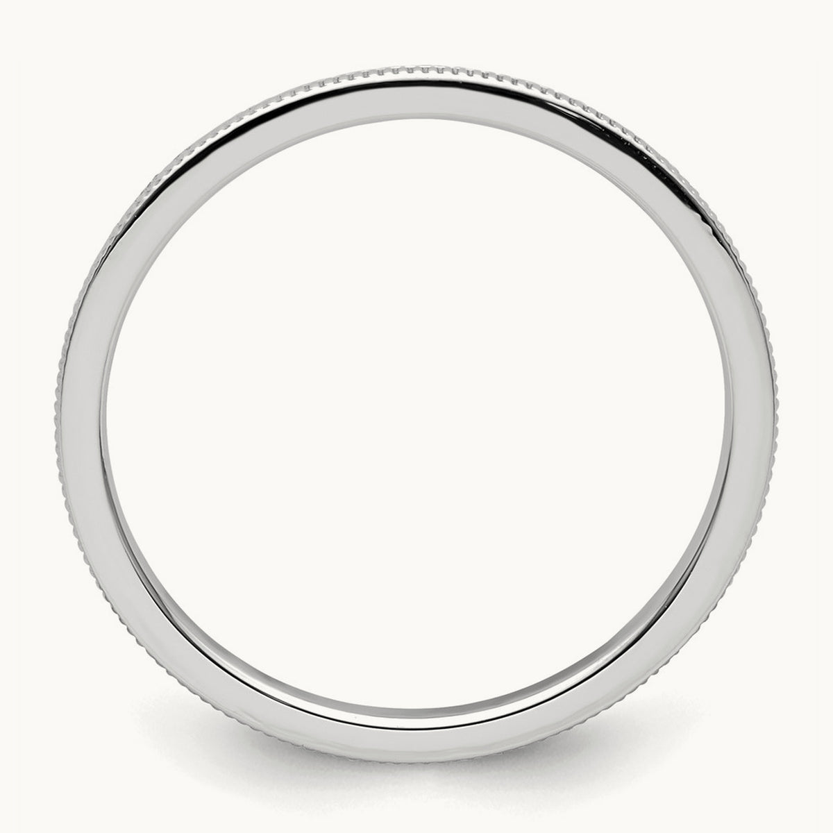 Milgrain Stackable Band — 14K White Gold, 1.2mm